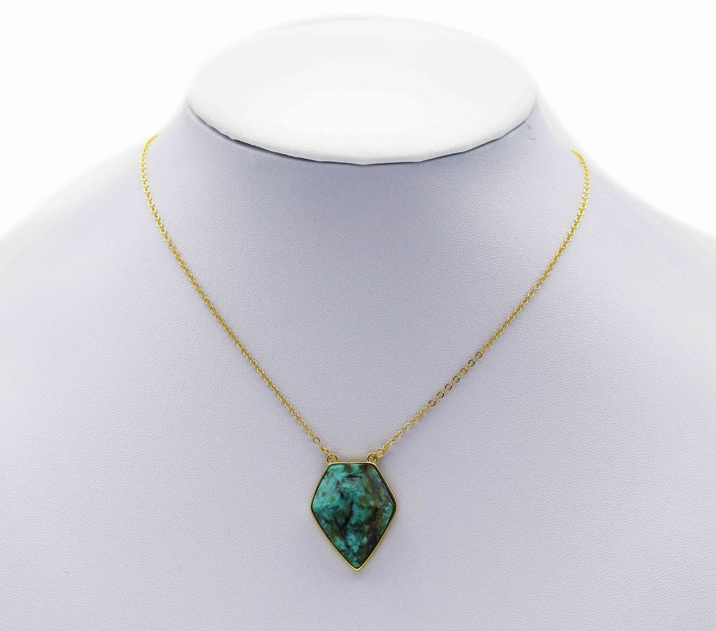 Gold Diamond Gemstone Pendant, Sku#LY03