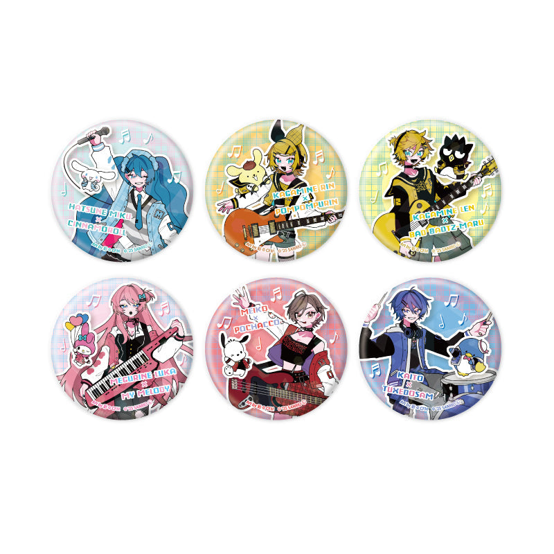 VOCALOID - PIAPRO CHARACTERS X SANRIO CHARACTERS 01 COLLABORATION ILLUSTRATION HOLOGRAM CAN BADGE BLIND BOX TRADING