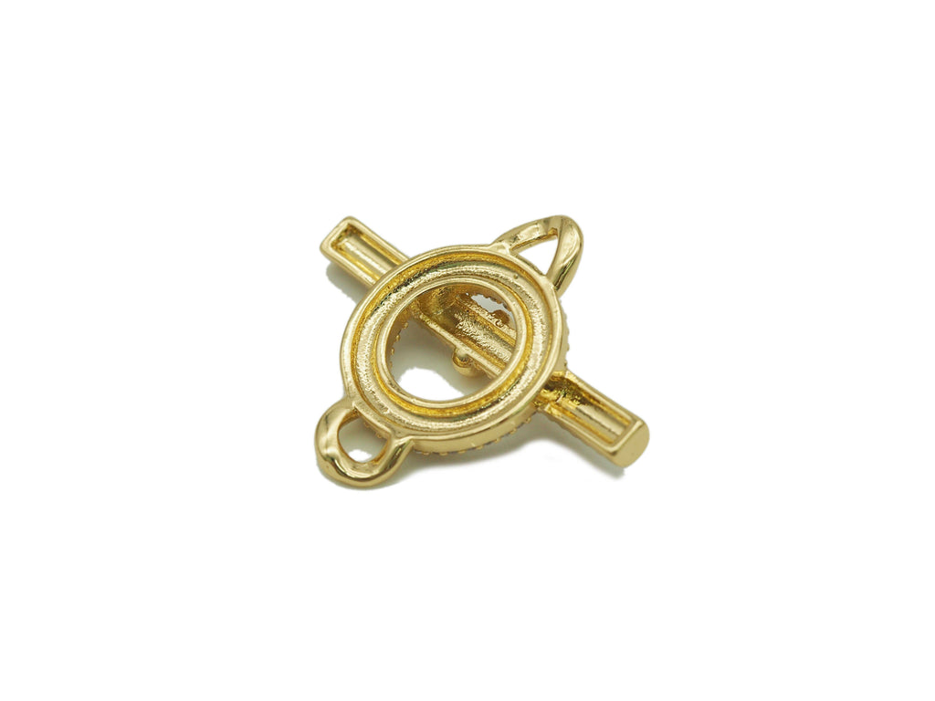 CZ Round Bar Bolt Pendant, Sku#LD219