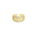 CZ Gold Mom Heart Adjustable Ring, Sku#LX430