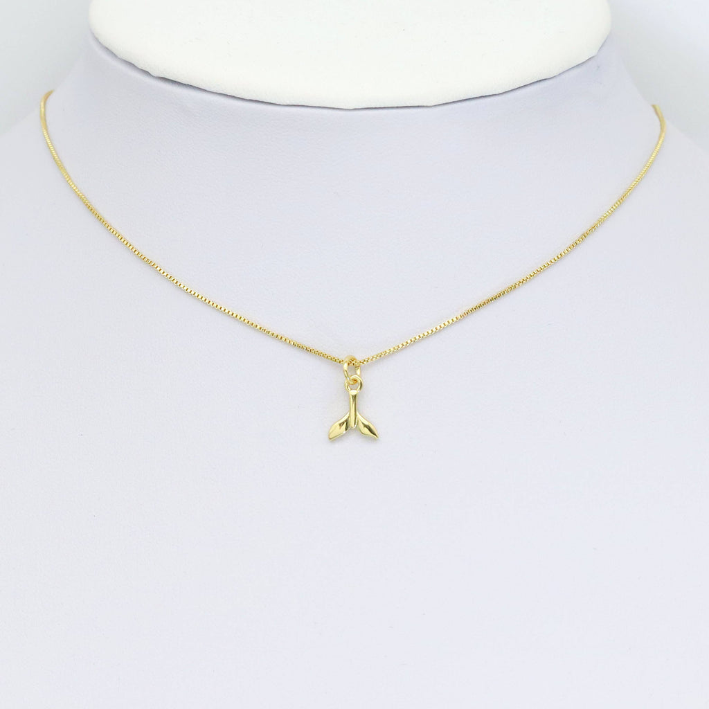 CZ Fish Tail Gold Charm, Sku#LK914
