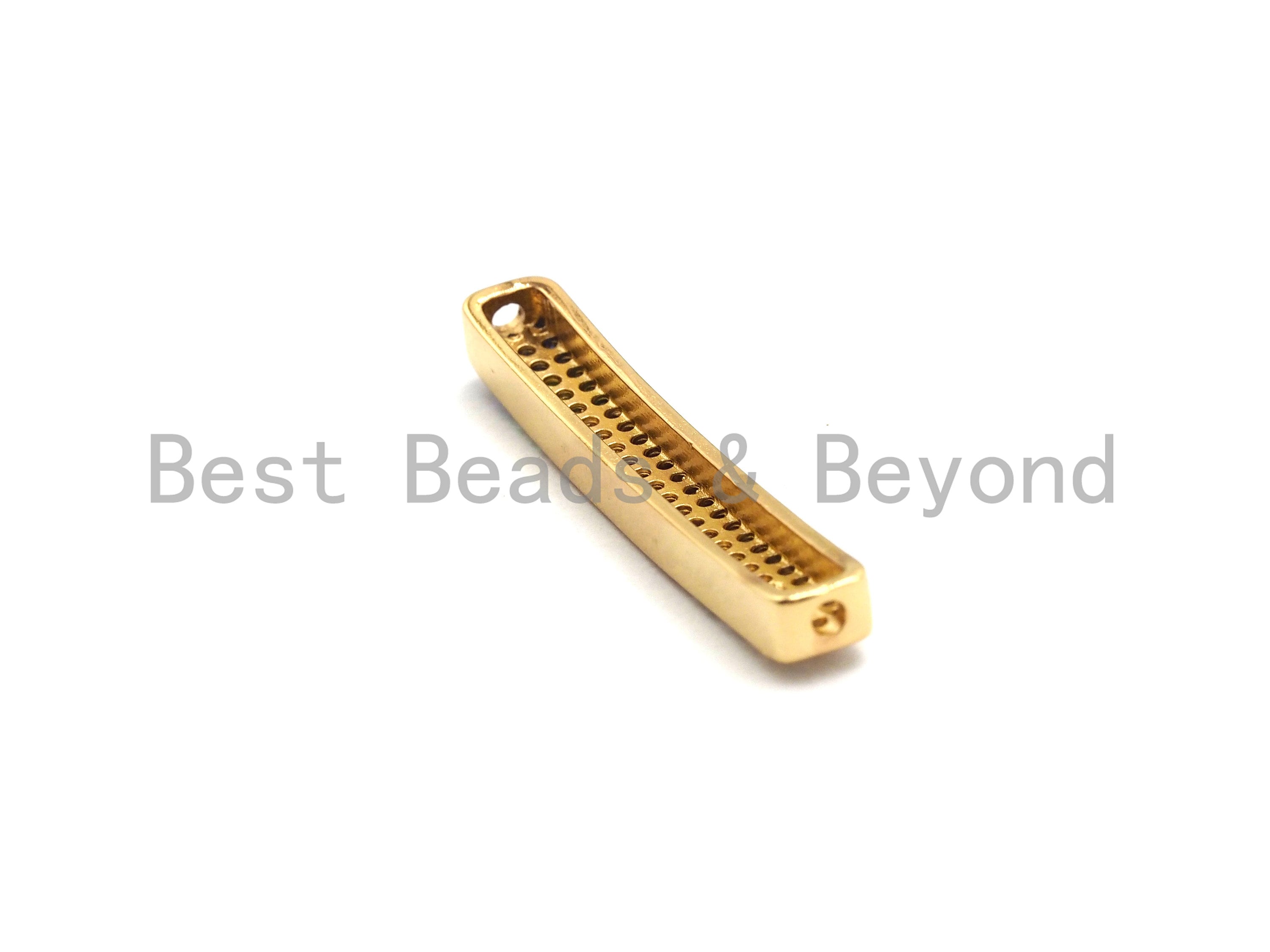 Rainbow CZ Micro Pave Tube/ Bar Connector for Bracelet/Necklace, Link Connector, Spacer Connector, 5x35mm,sku#E429