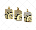CZ Micro Pave Evil Eye On Rectangle Pendant/Charm,Cubic Zirconia Eye Charm, Talisman Charm,Necklace Bracelet Charm Pendant,13x20mm, Sku#Y368