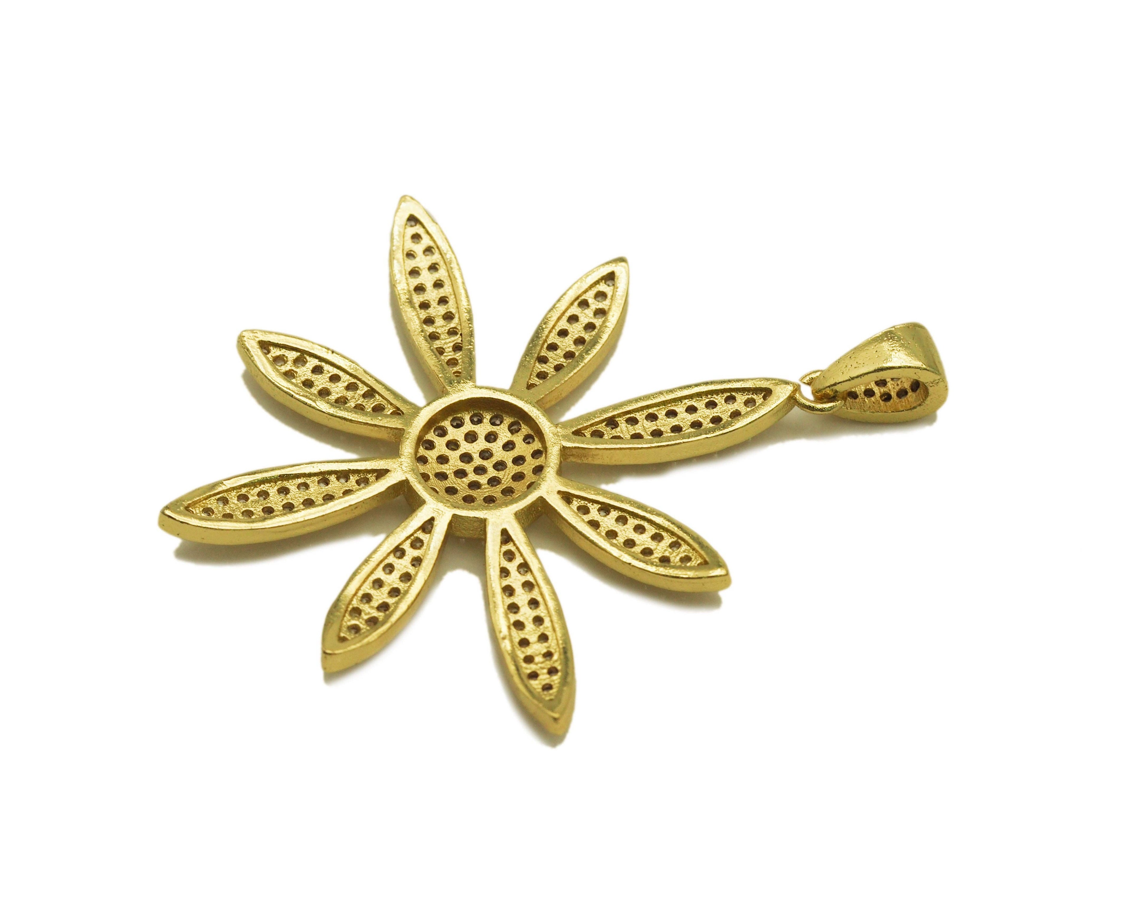 CZ Sunflower Charm, Sku#B158
