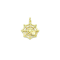 Spider On Spider Web Charm Pendant, halloween charm, Sku#LK1104