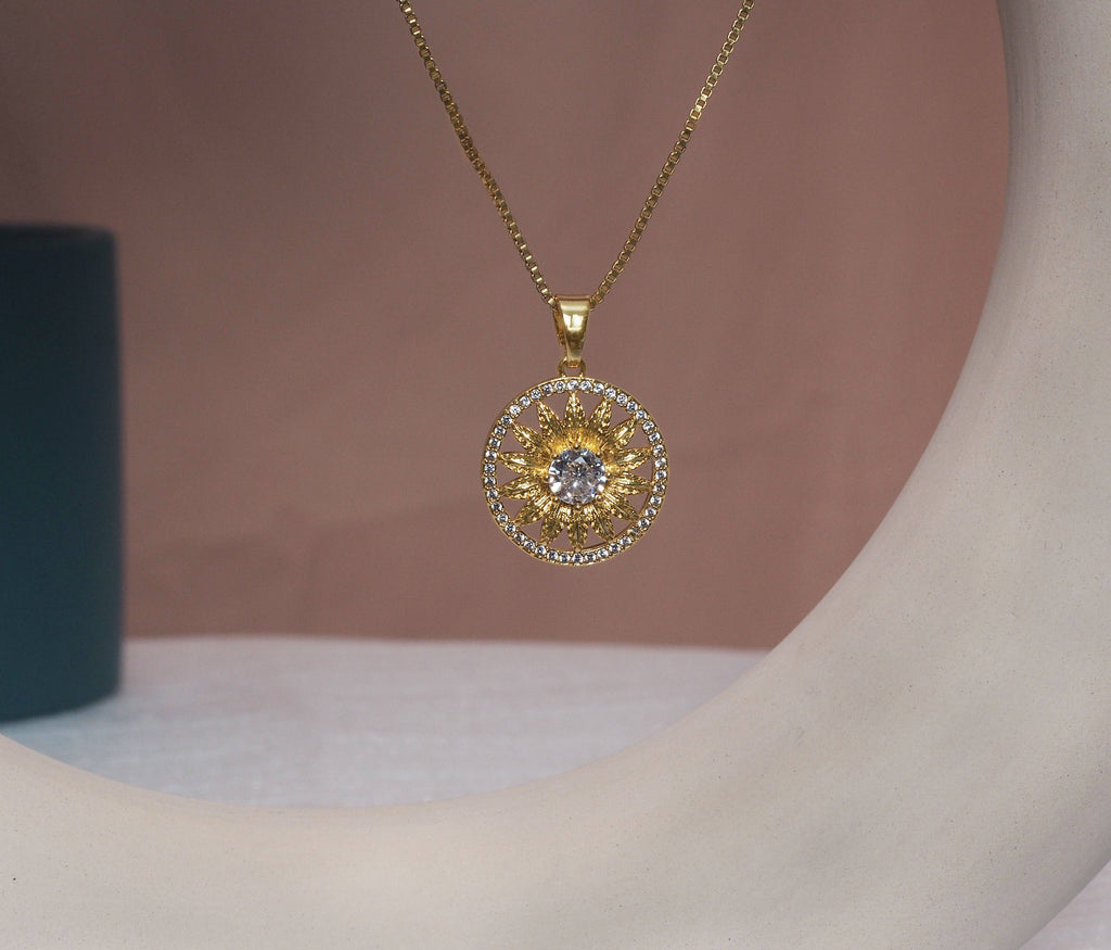 CZ Sunflower Charm, Sku#LK637