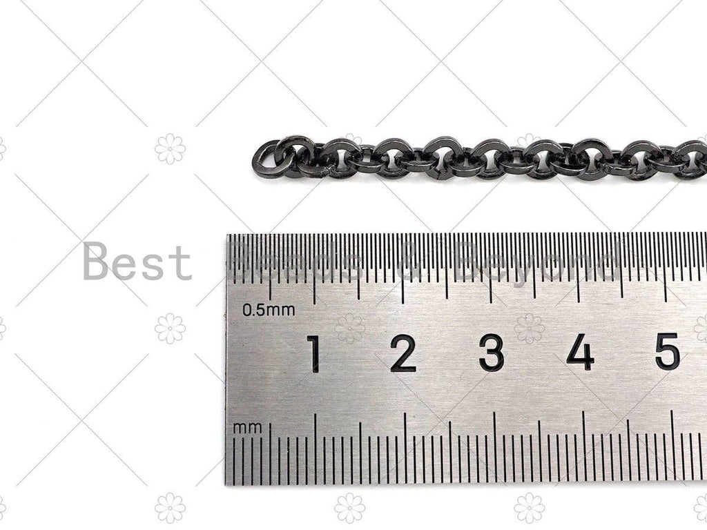 5mm Rolo Chain by Yard,18K Gold Plated/Gunmetal / Sil M361