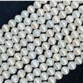 Agate Tibétaine Blanche Plaqué Mystique une ligne, Perles d'Agate Rondes Facettées 8mm/10mm/12mm, Agate Tibétaine Blanche Naturelle, 15.5" Plein Fil, sku# UA100