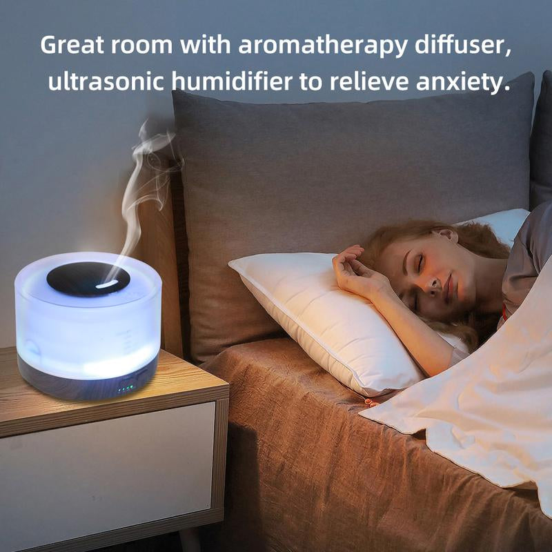16.91Oz Essential Oil Diffuser, Aromatherapy, Humidifier, Soothing LED Lights, 6 Oils Included