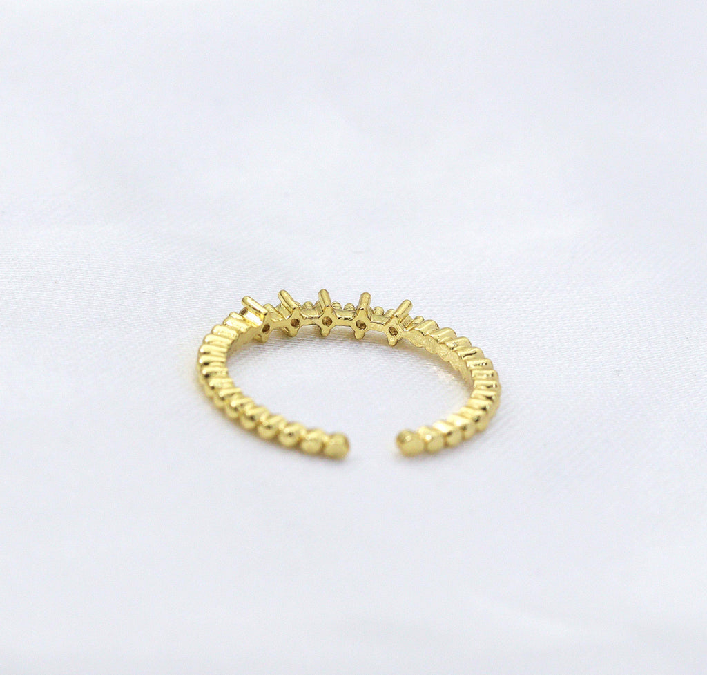 CZ  Thin Adjustable Ring, Sku#LD250