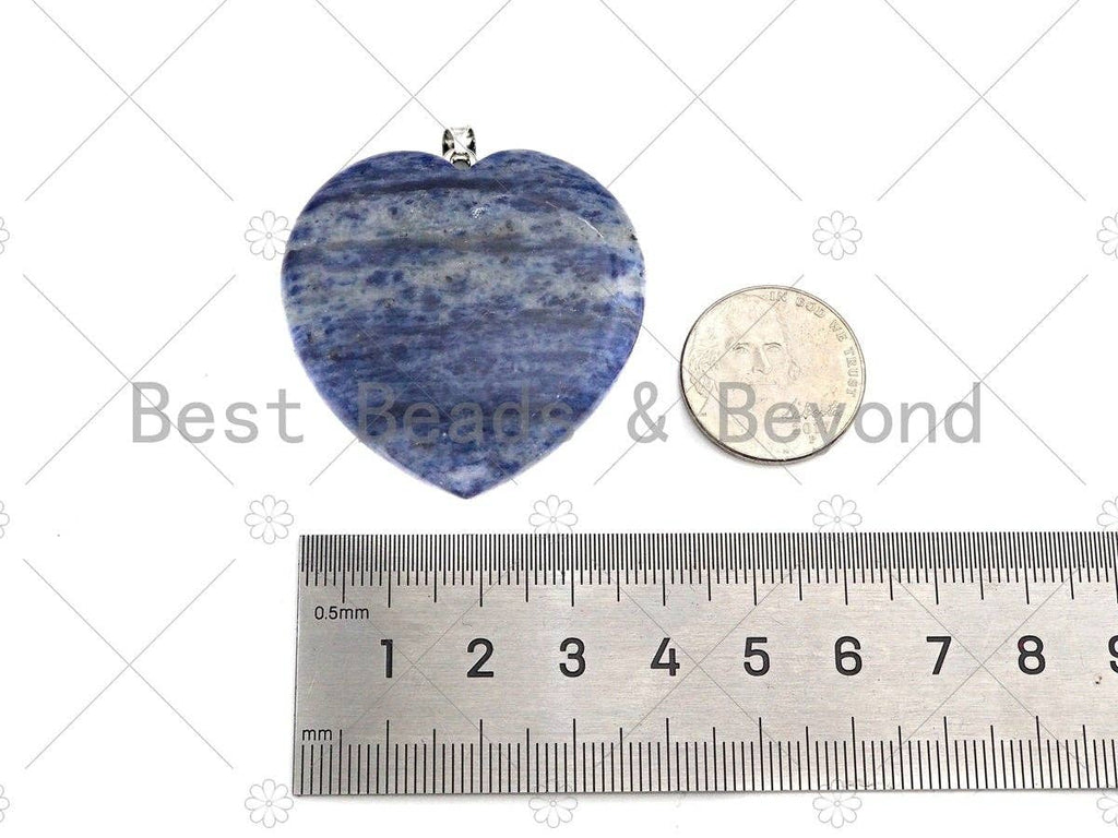 High Quality Natural Sodalite/Green Aventurine/River Jasper/Quartz/Howlite Heart Pendant,Necklace Heart Pendant, 40mm,Sku#40mm,Sku#YK19