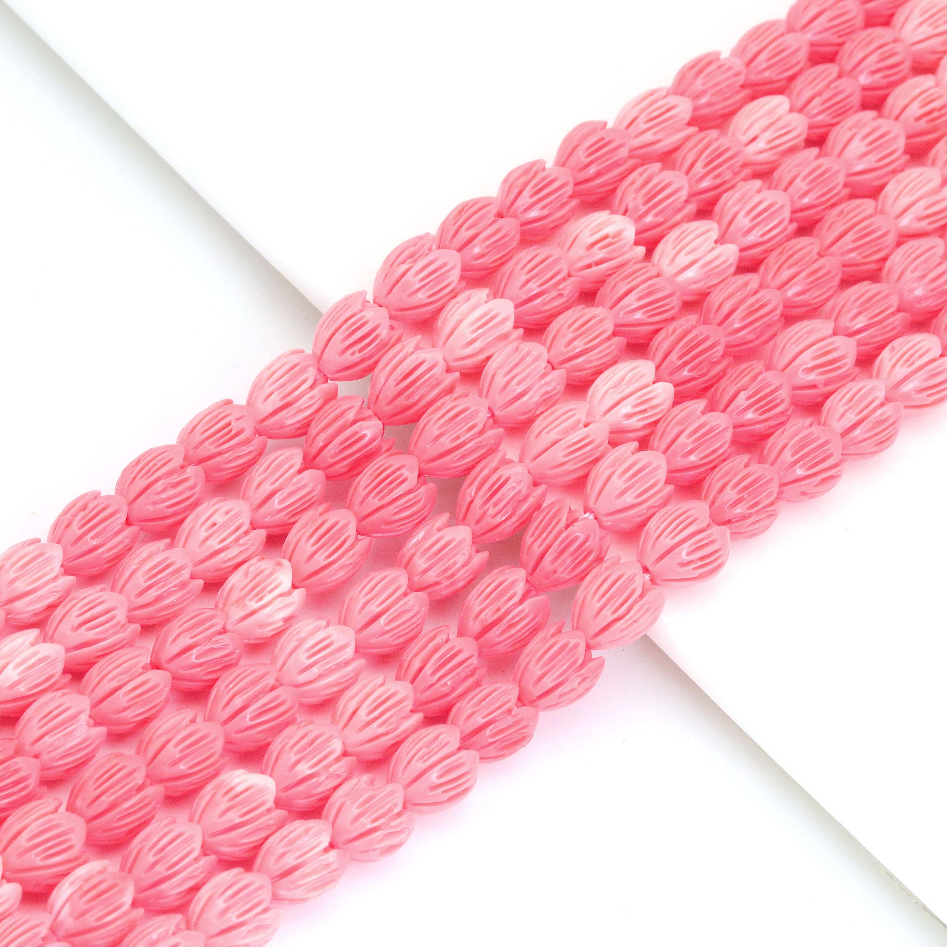 10x12mm / 8x10mm Pink Tulip Jasper Beads, Sku#U2028