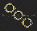 Gold Filled CZ Micro Pave Round Ring Shape Connector, 18K Gold Filled Charm, Necklace Bracelet Connector, 20x24mm,Sku#LK352
