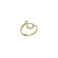 Mother of Pearl CZ Dots Adjustable Ring, Sku#LX478