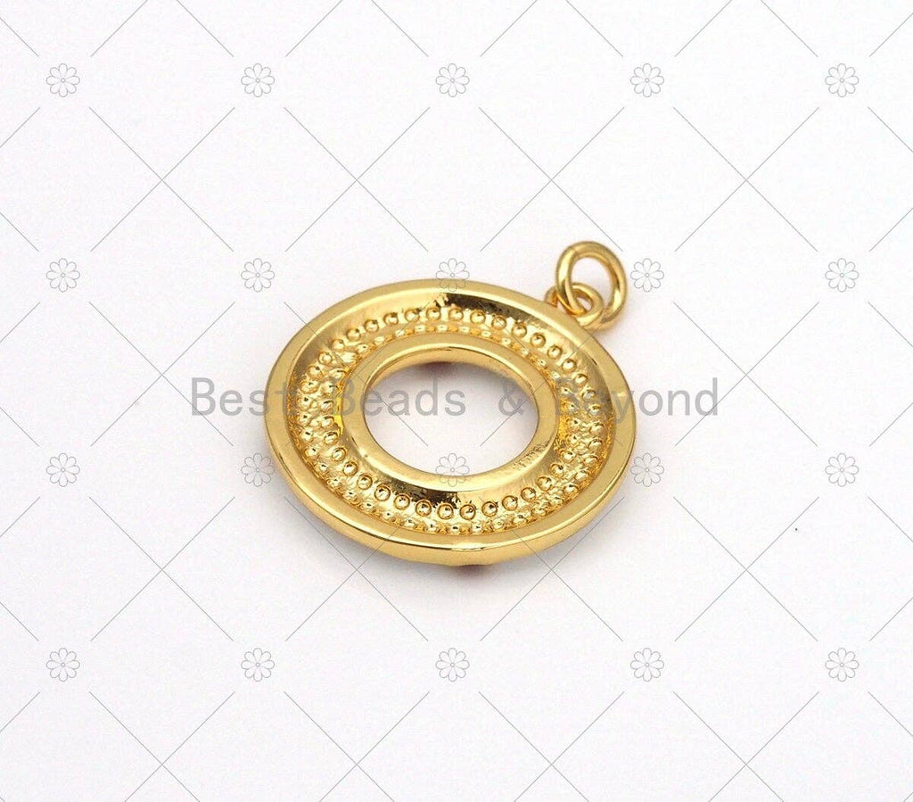 Pendentif bouée de sauvetage émail blanc rouge, breloque bouée de sauvetage remplie d'or 18 carats, pendentif breloque bracelet collier, 23x20mm, SKU#LK473