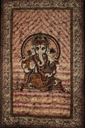 Ganesha Lotus Tapestry Twin Batik Tie Dye Wall Hanging
