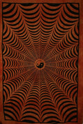 Saffron Yin Yang Trippy Tapestry 3D Handloom Cotton