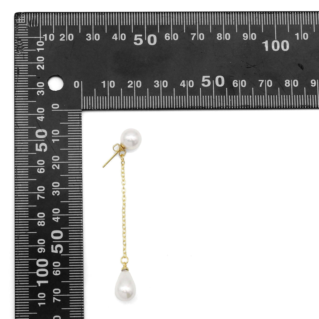 Gold Silver pearl drop Pearl Dangle Earrings, Sku#EF454