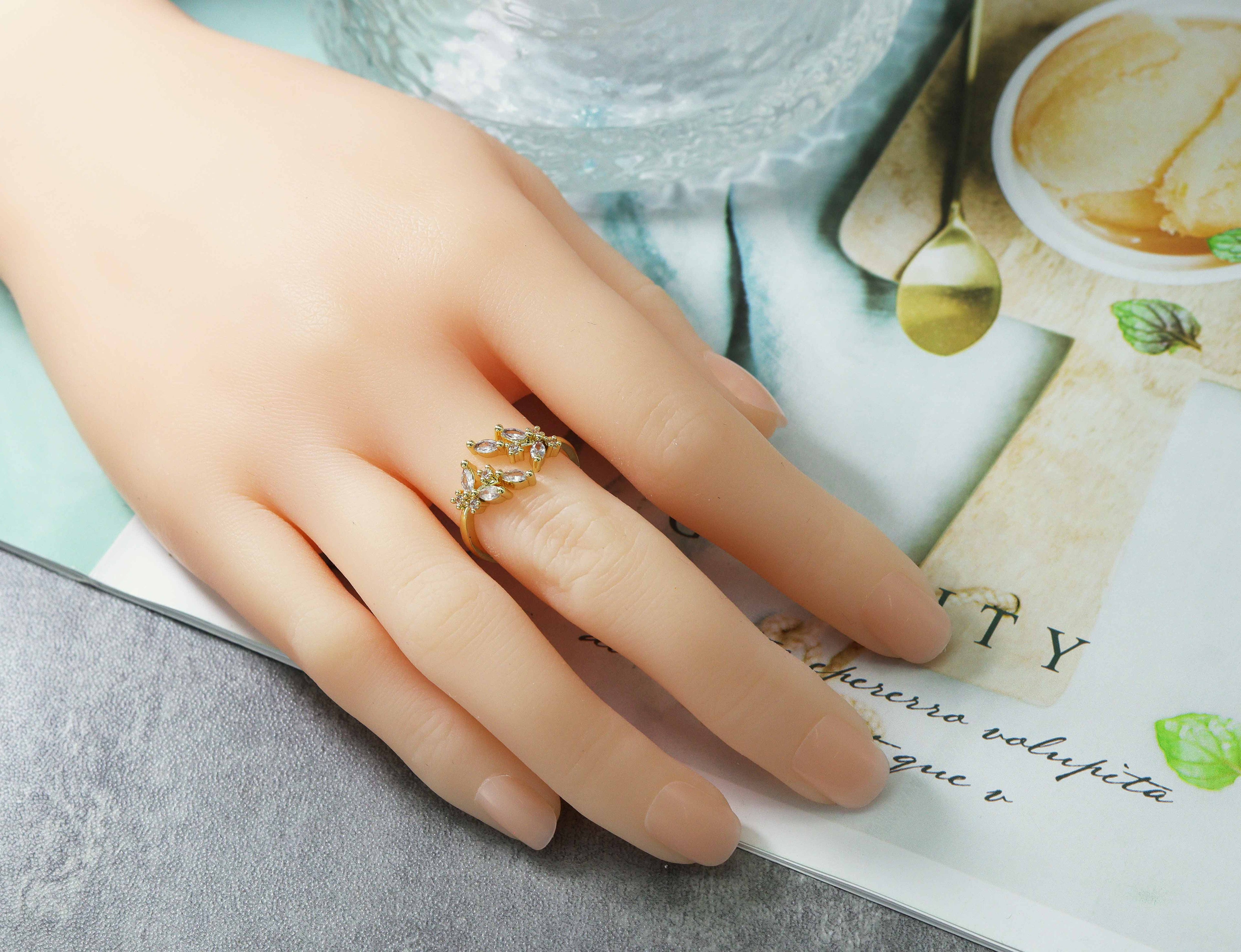 CZ Leaf Ring,Sku#X288