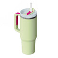 Gobelet isotherme 1,2 L avec poignée et paille, en acier inoxydable, anti-déversement, tasse à café isotherme sous vide avec couvercle, mug conique, cadeaux pour la Saint-Valentin, convient pour la voiture, la salle de sport, le bureau, les voyages