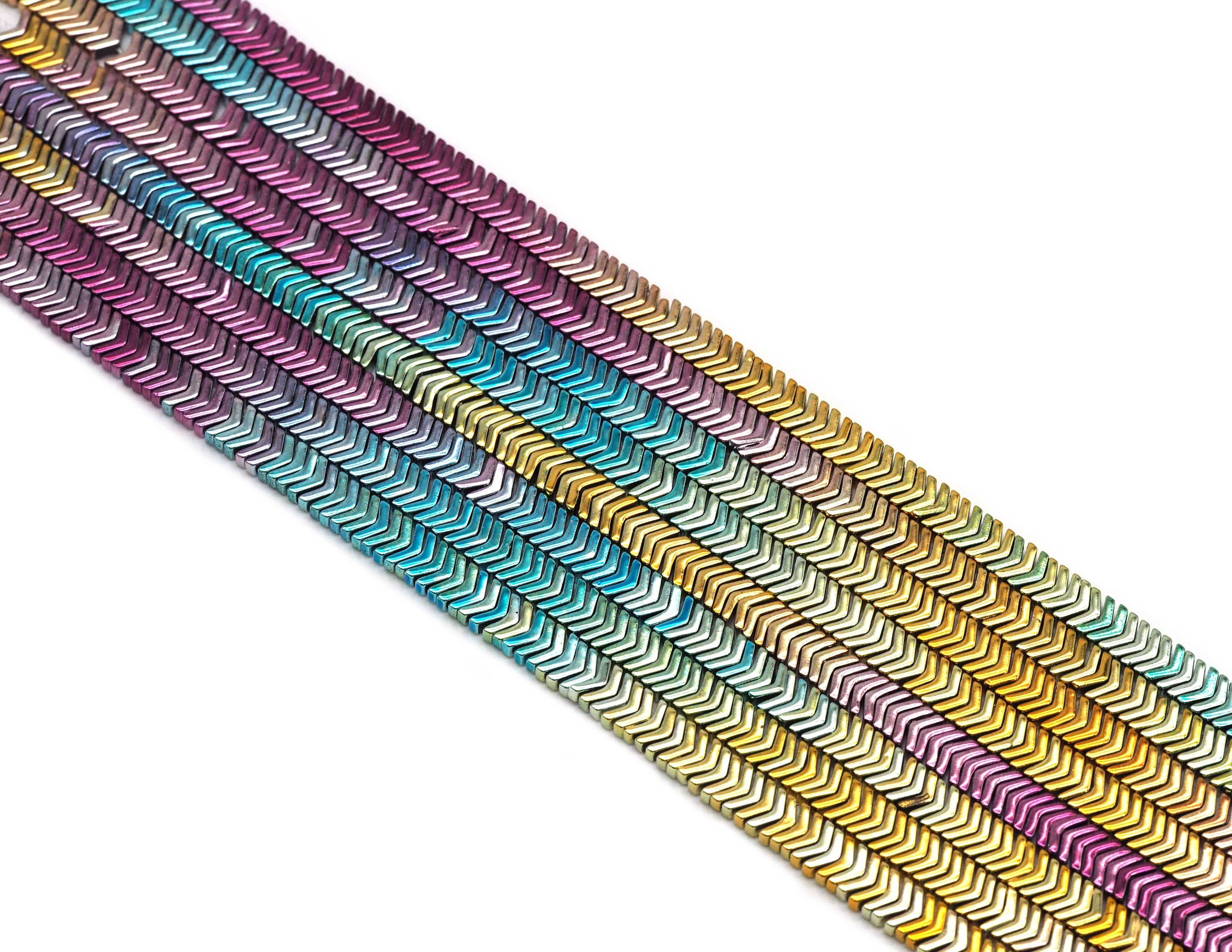 Rainbow V Shape 6x1mm Hematite, Sku#S142