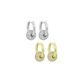 Clear CZ Spacer Round Hoop Earrings, Sku#L733