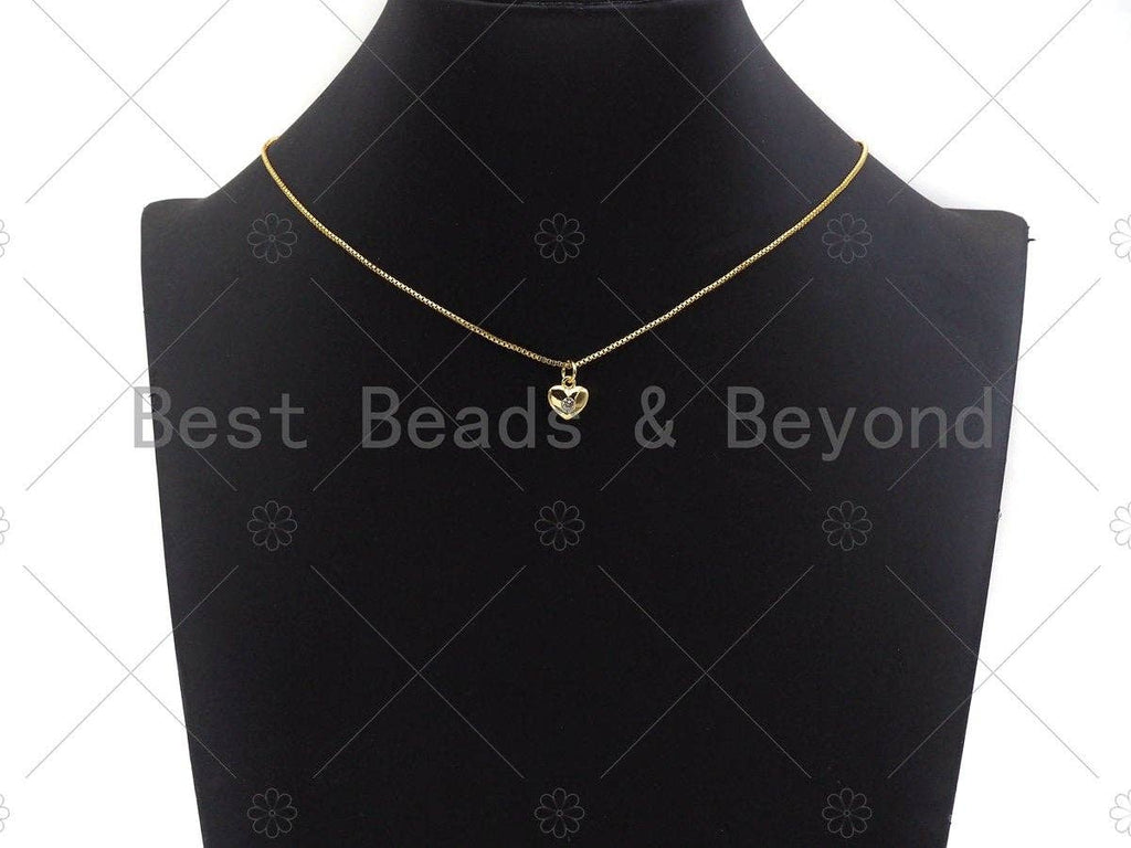 CZ Micro Pave  Cresent Moon Heart Star Shape Pendant, Gold Plated Jewelry, Necklace Bracelet Charm Pendant, 9x10mm,sku#LD04