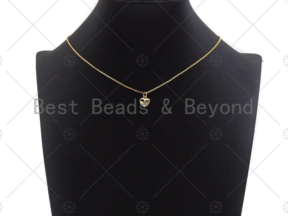 CZ Micro Pave  Cresent Moon Heart Star Shape Pendant, Gold Plated Jewelry, Necklace Bracelet Charm Pendant, 9x10mm,sku#LD04