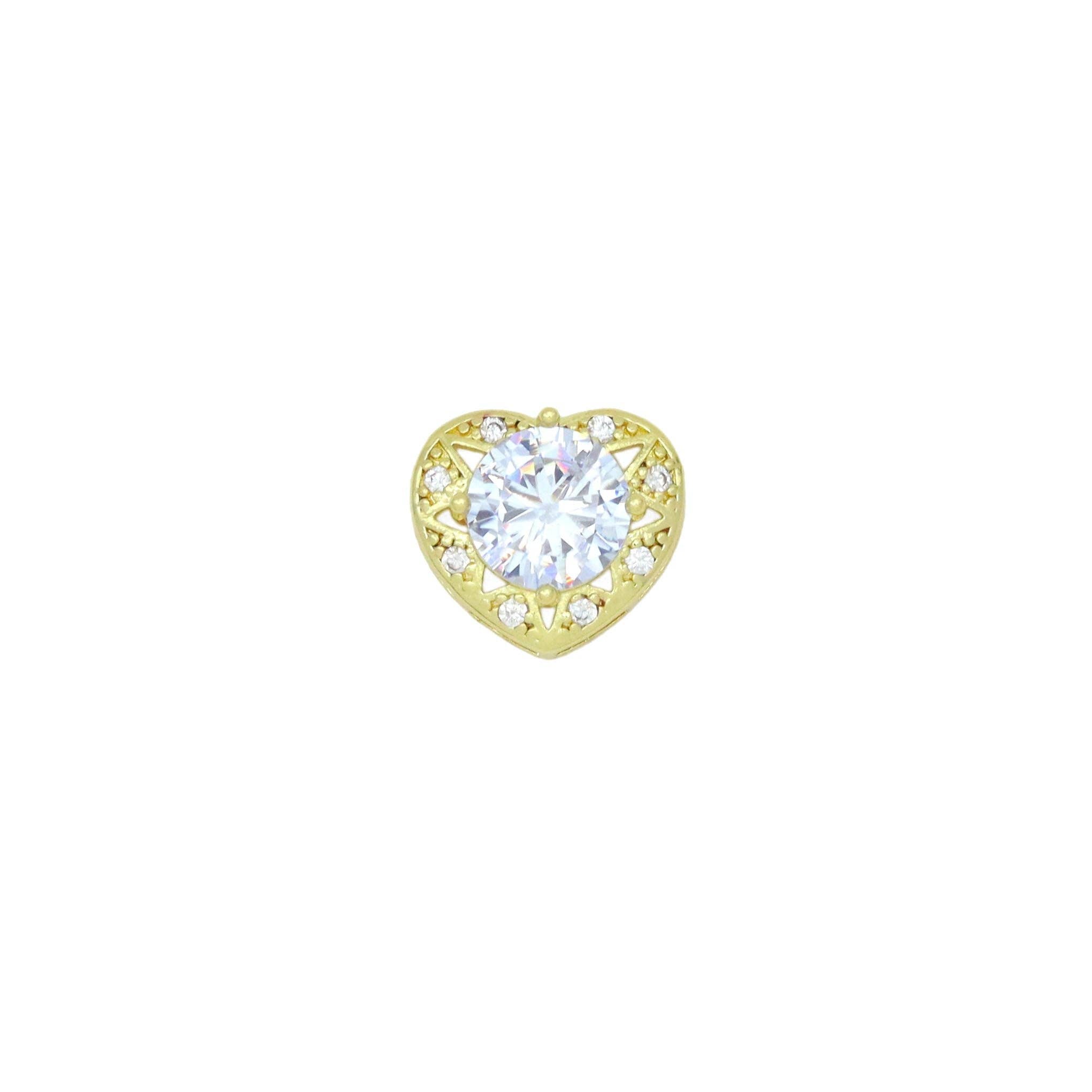 Big Crystal Heart Charm Pendant Spacer beads, Sku#LK1061