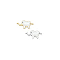 White Mother-of-pearl Elephant Connector Charm , Sku#WL6