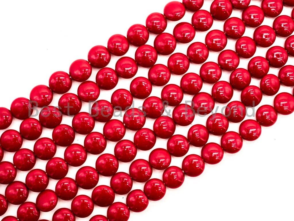 Red Natural Mother of Pearl beads,10x5mm Pearl Coin  beads, Loose Coin Smooth Pearl Shell Beads, 16inch strand, SKU#T83