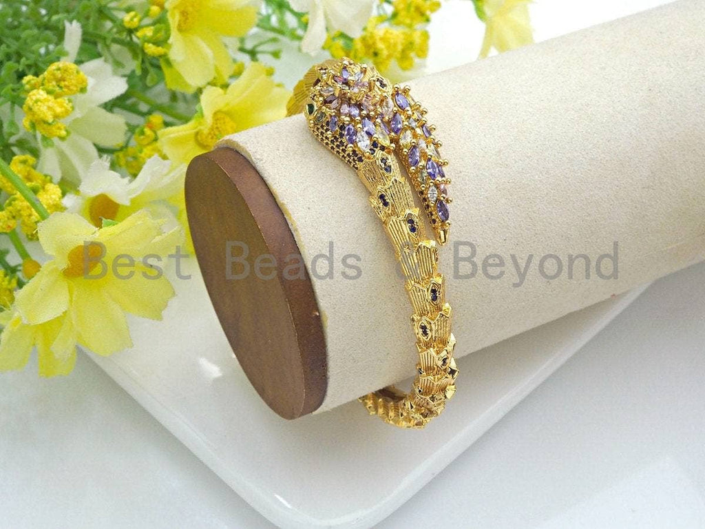 CZ Snake Wrap Bangle Bracelet, Sku#X153