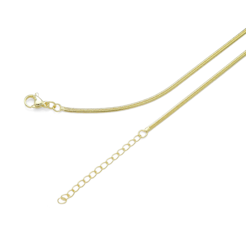 Gold Thin Slinky Herringbone Chain Necklace, Sku#LD535