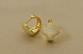 CZ Micro Pave Clover Flower Earrings,Sku#Y613
