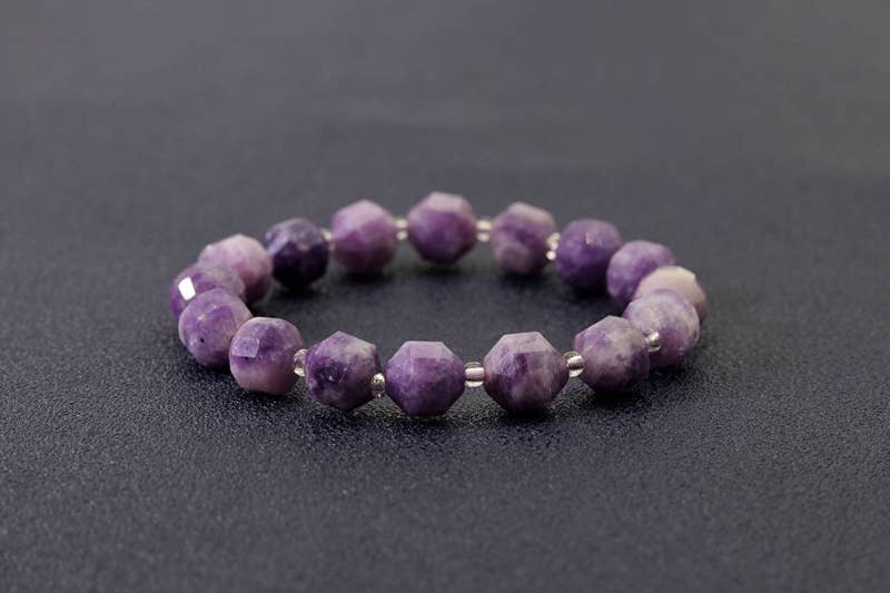 Purple Phosphosiderite Beads Bracelet,Sku#EF101
