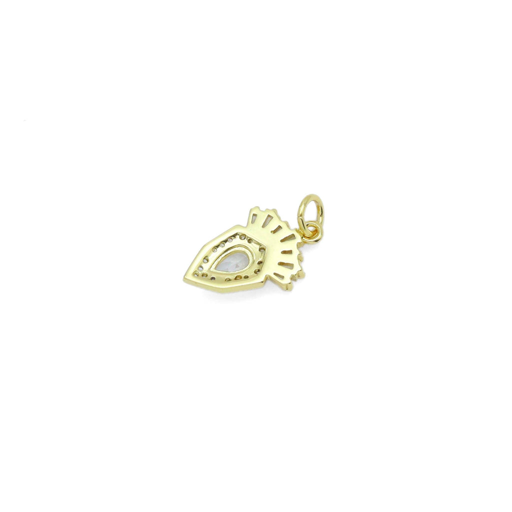 Baguette CZ Drop Carrot Shape Charm Pendant, Sku#Y974