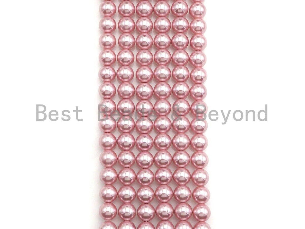 Natural Mother of Pearl Blush Pink Round Smooth beads, 8mm/10mm/12mm Pink MOP Beads, 15.5inch strand, SKU#T148