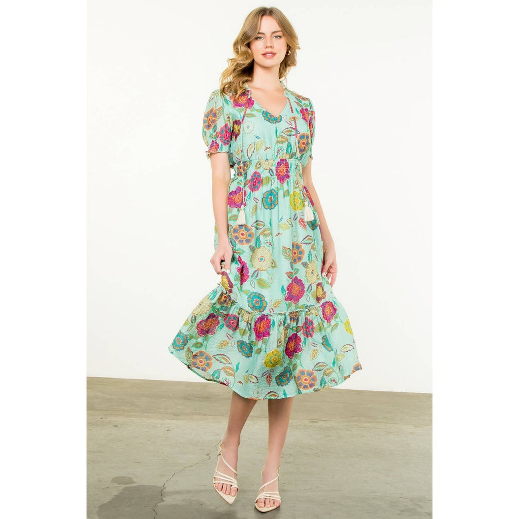 Maurice- Short Sleeve Floral Maxi Dress