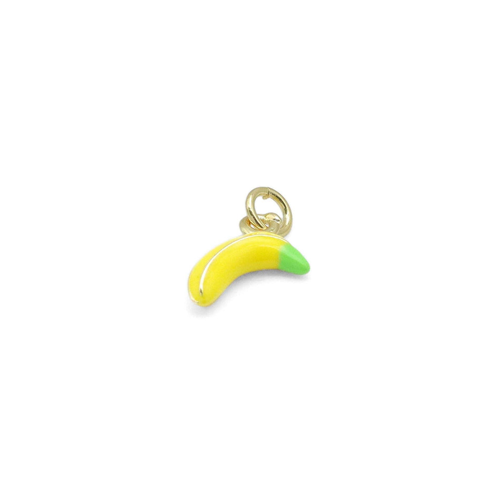 Yellow Enamel Banana Charm Pendant, Sku#Y1039