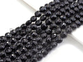 Double Sided Turtle Shell Cut Black Onyx Coin Shape beads, 6mm/8mm/10mm Checkerboard Cut Black Onyx Beads, 16" Full strand, Sku#U693