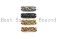Black CZ CZ Micro Pave Curved Tube , CZ curved tube, Gold Silver Black Rose Gold Color Spacer Tube, 29x5mm, Sku#X148