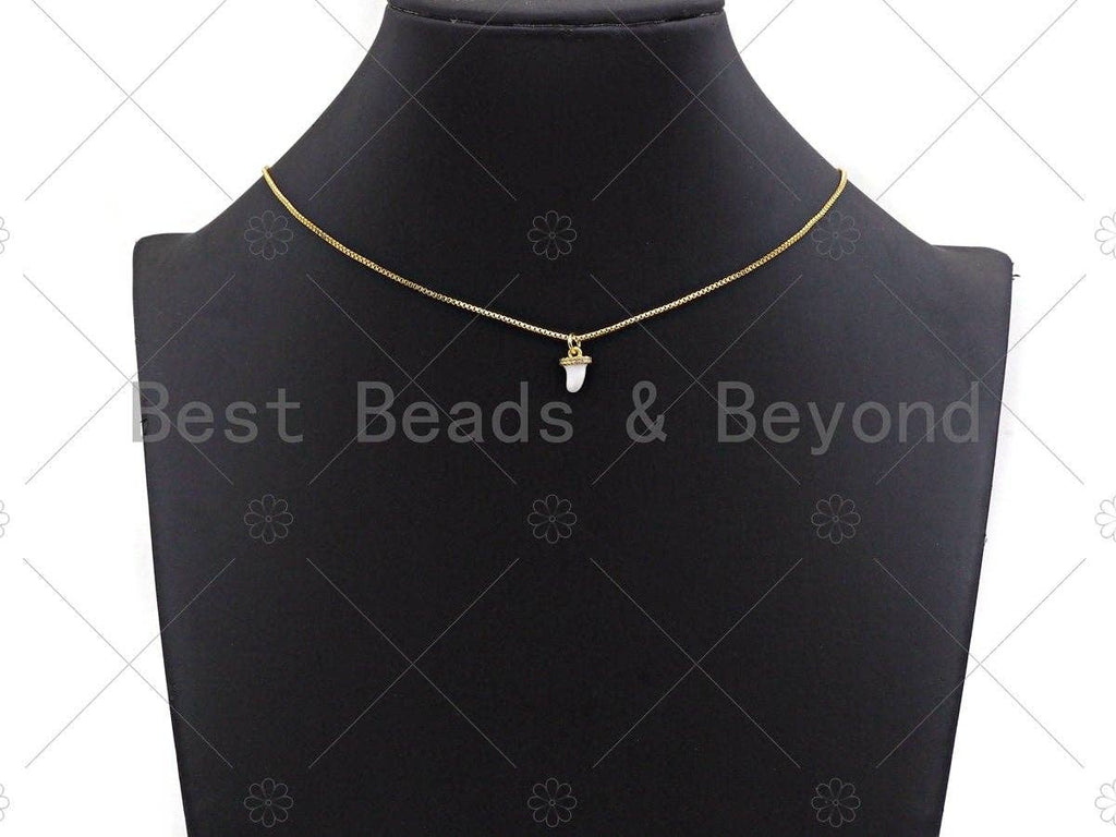 Enamel Colorful Cow Horn Shape Pendant,CZ Micro Pave Enamel Gold Pendant,Enamel Horn Charm,Enamel Jewelry,7x10mm,Sku#Z1221