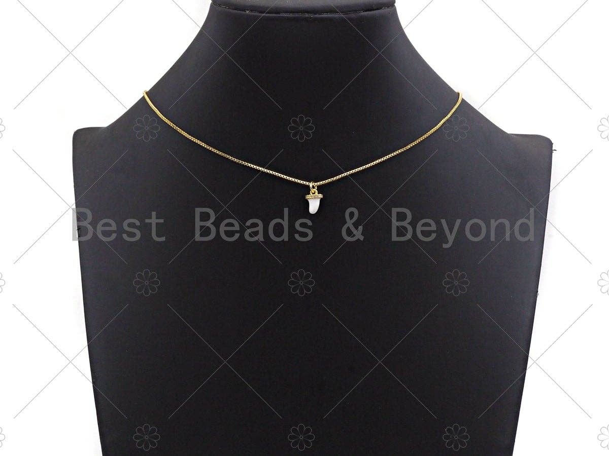 Enamel Colorful Cow Horn Shape Pendant,CZ Micro Pave Enamel Gold Pendant,Enamel Horn Charm,Enamel Jewelry,7x10mm,Sku#Z1221