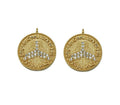CZ Shark Tail On Round Coin Charm, Sku#LK646