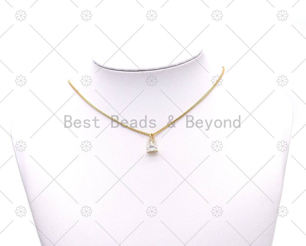 CZ Triangle Shape Charm, Sku#Y583