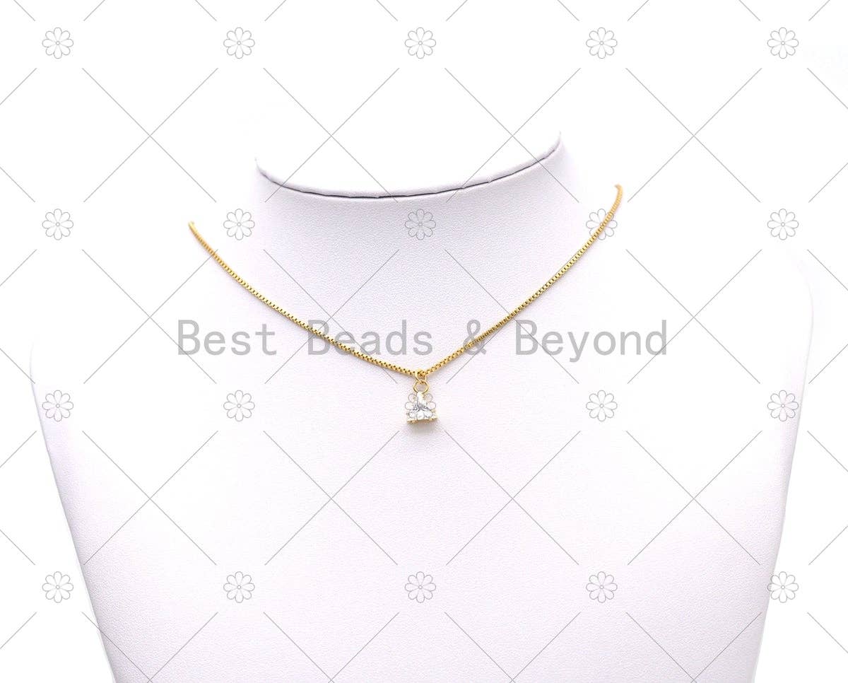 CZ Triangle Shape Charm, Sku#Y583
