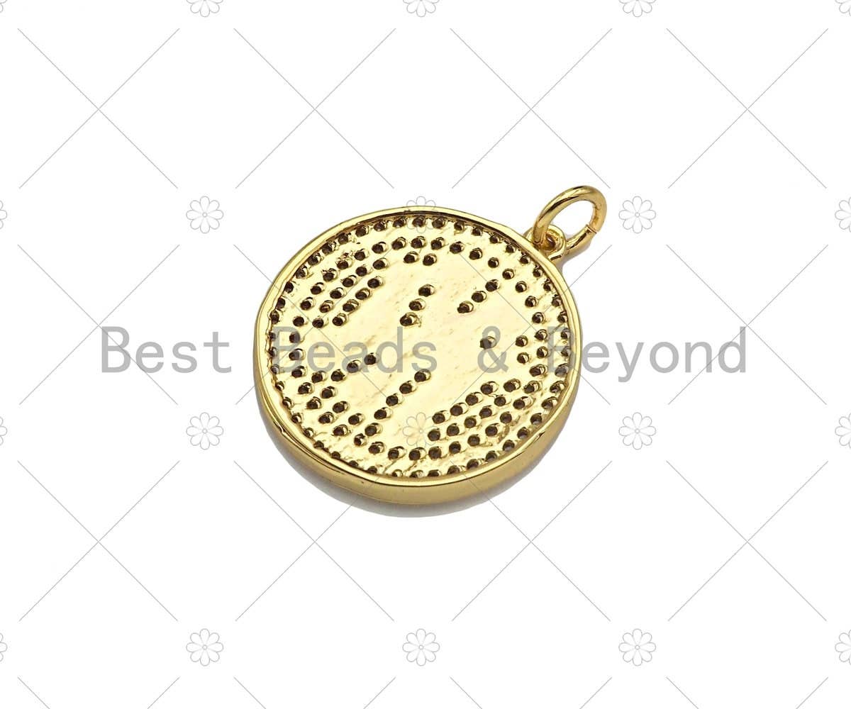 Gold Filled New York Yankees Logo On Round Cion Shape Pendant, 18K Gold Filled Medallion Charm,Necklace Bracelet Charm,20x22mm,Sku#F1399