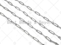 4x12mm Stainless Steel Paperclip Chain by Yard, Silver Unfinished Jewelry Chains, Wholesale Paper Clip Chain, non-tarnishing Chain, sku#A99