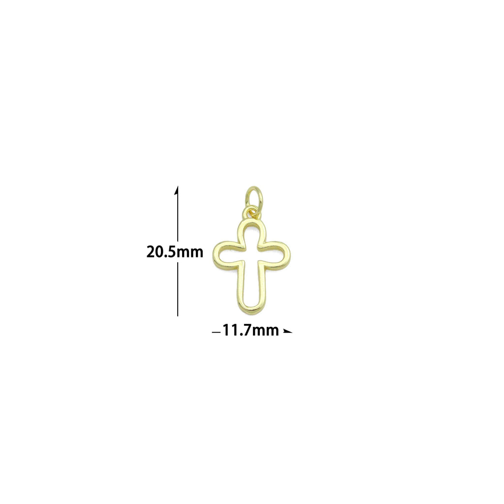 Gold /Bright Silver Frame Cross Charm Pendant,Sku#LD725