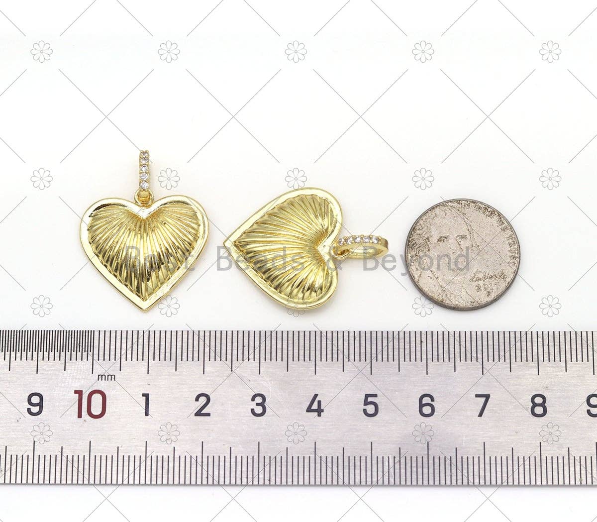 CZ Heart Charm, Sku#JD10